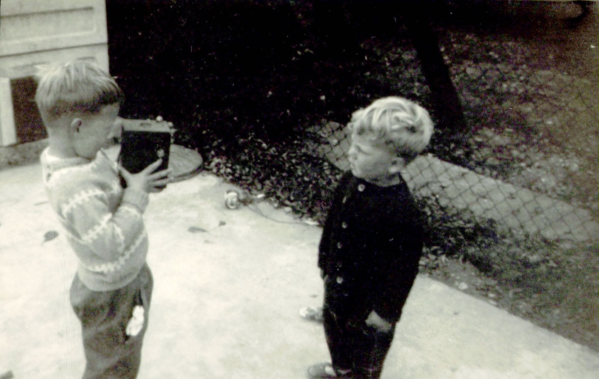 Mark Seymour with his first Camera a Kodak Box Brownie
